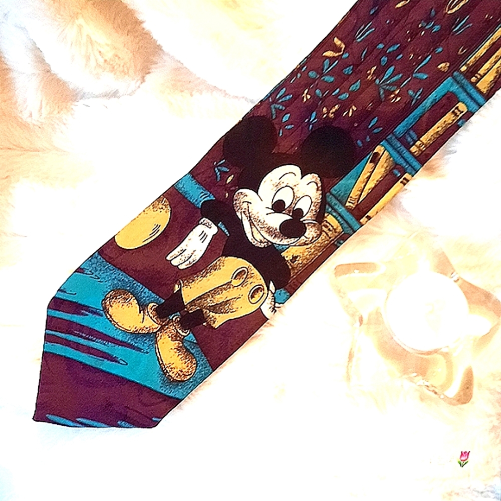 TIME OUT Silk Tie, Mickey Mouse in Library